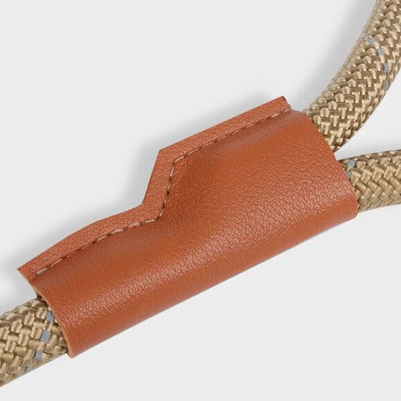 Heavy Duty Nylon Rope Dog Leash 5ft White and Brown Pet Leash Lead with Grip NEW - Picture 5 of 11